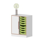 qickly® Schrank, 2 OH. 1 Tür, 8 kleine Ergo Tray Boxen, B/H/T: 70,1x74,3x42,6 cm 